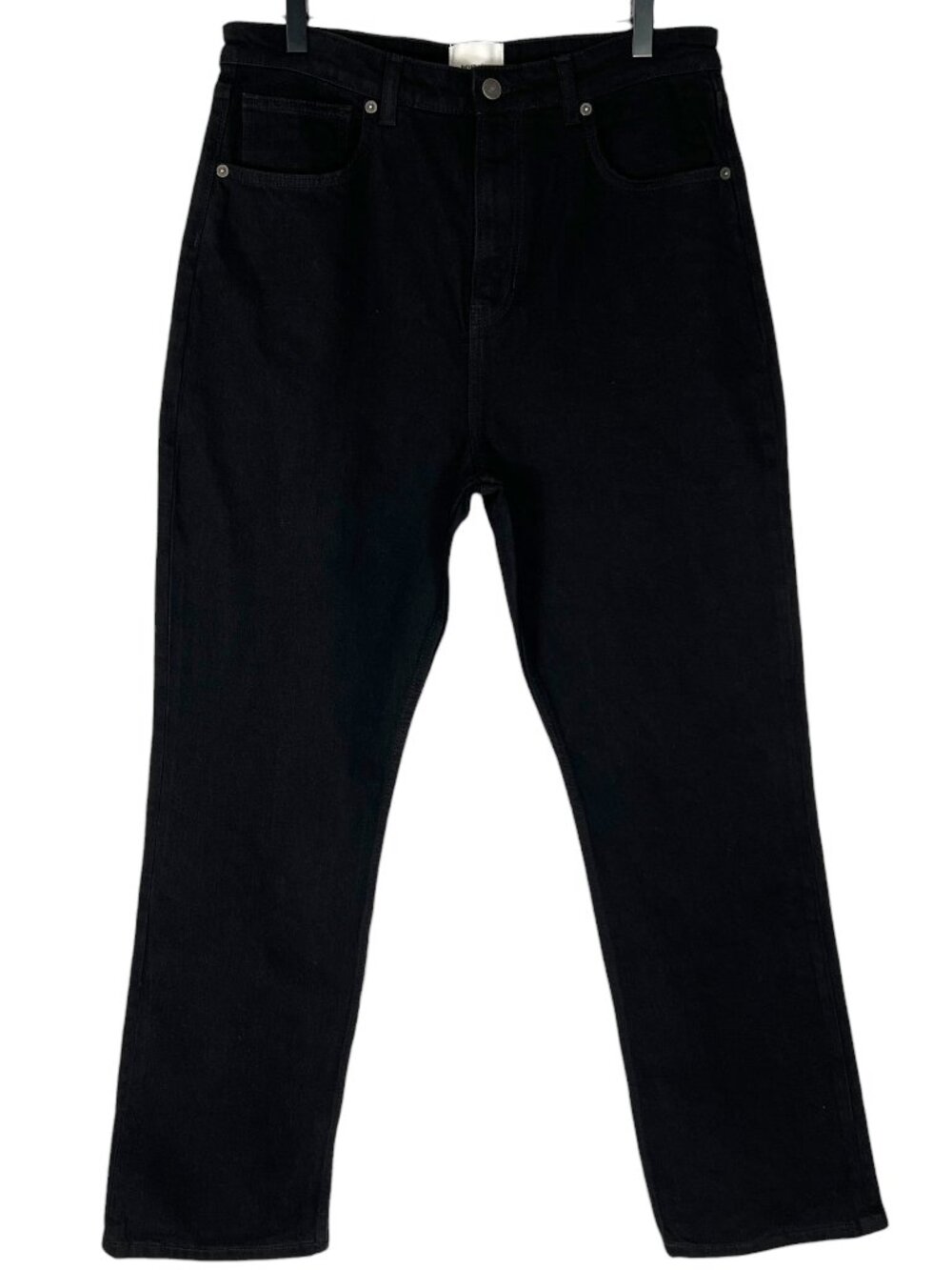 Reformation Women's Jax Stretch High Rise Straight Denim Jeans in Black Size 31
